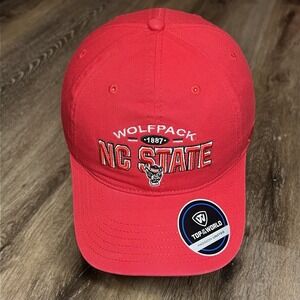 NC State Wolfpack Hat‎ Cap Red Top Of The World Adjustable Dad Cap Strap
